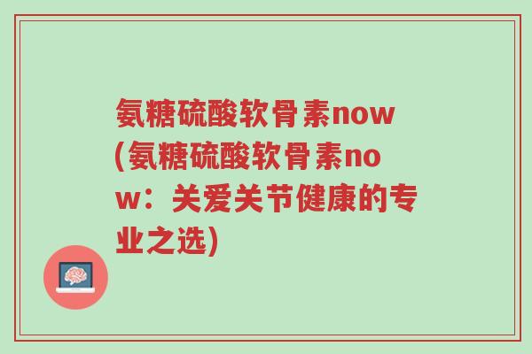氨糖硫酸软骨素now(氨糖硫酸软骨素now：关爱关节健康的专业之选)-第1张图片-超越