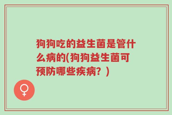 狗狗吃的益生菌是管什么病的(狗狗益生菌可预防哪些疾病?)-第1张图片-超越 狗狗吃的益生菌是管什么病的(狗狗益生菌可预防哪些疾病?)-第1张图片-超越