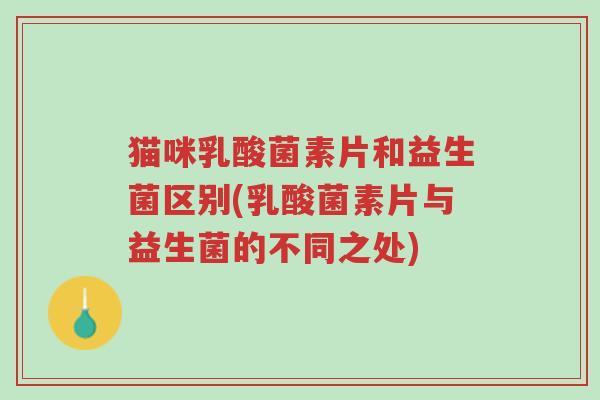 猫咪乳酸菌素片和益生菌区别(乳酸菌素片与益生菌的不同之处)-第1张图片-超越 猫咪乳酸菌素片和益生菌区别(乳酸菌素片与益生菌的不同之处)-第1张图片-超越