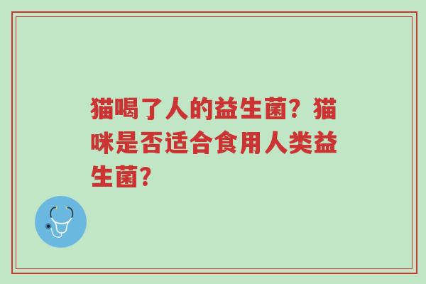 猫喝了人的益生菌?猫咪是否适合食用人类益生菌?-第1张图片-超越 猫喝了人的益生菌?猫咪是否适合食用人类益生菌?-第1张图片-超越