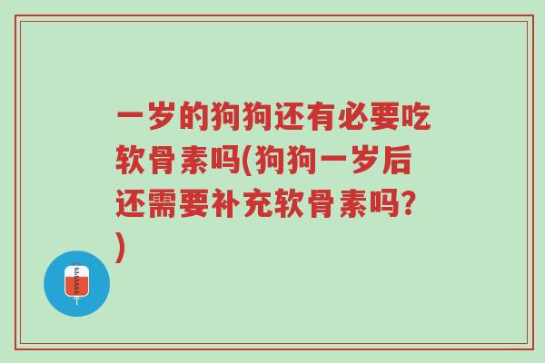 一岁的狗狗还有必要吃软骨素吗(狗狗一岁后还需要补充软骨素吗?)-第1张图片-超越 一岁的狗狗还有必要吃软骨素吗(狗狗一岁后还需要补充软骨素吗?)-第1张图片-超越