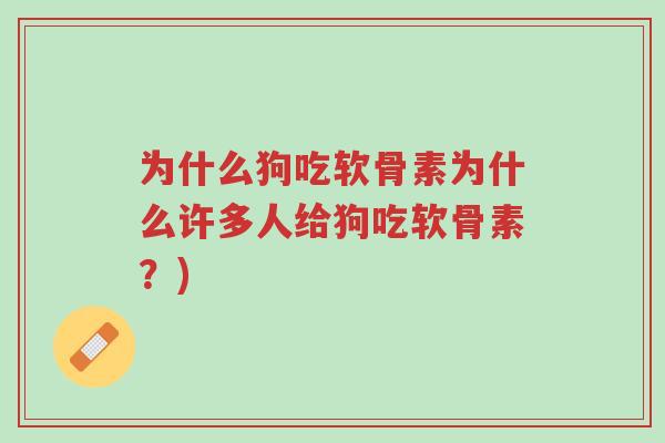 为什么狗吃软骨素为什么许多人给狗吃软骨素?)-第1张图片-超越 为什么狗吃软骨素为什么许多人给狗吃软骨素?)-第1张图片-超越