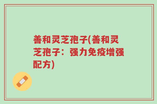 善和灵芝孢子(善和灵芝孢子:强力免疫增强配方)-第1张图片-超越 善和灵芝孢子(善和灵芝孢子:强力免疫增强配方)-第1张图片-超越
