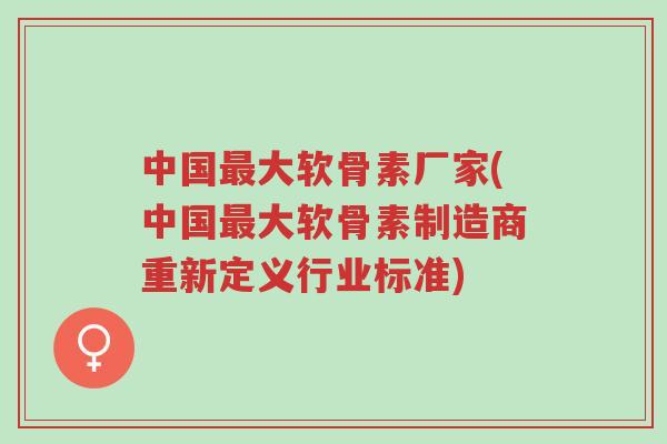 中国最大软骨素厂家(中国最大软骨素制造商重新定义行业标准)-第1张图片-超越 中国最大软骨素厂家(中国最大软骨素制造商重新定义行业标准)-第1张图片-超越