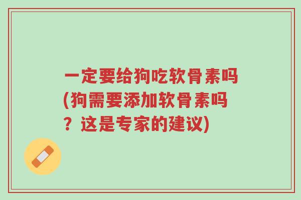 一定要给狗吃软骨素吗(狗需要添加软骨素吗?这是专家的建议)-第1张图片-超越 一定要给狗吃软骨素吗(狗需要添加软骨素吗?这是专家的建议)-第1张图片-超越