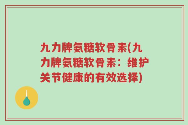 九力牌氨糖软骨素(九力牌氨糖软骨素:维护关节健康的有效选择)-第1张图片-超越 九力牌氨糖软骨素(九力牌氨糖软骨素:维护关节健康的有效选择)-第1张图片-超越