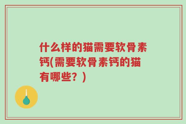 什么样的猫需要软骨素钙(需要软骨素钙的猫有哪些?)-第1张图片-超越 什么样的猫需要软骨素钙(需要软骨素钙的猫有哪些?)-第1张图片-超越
