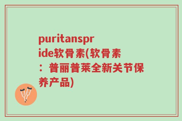 puritanspride软骨素(软骨素:普丽普莱全新关节保养产品)-第1张图片-超越 puritanspride软骨素(软骨素:普丽普莱全新关节保养产品)-第1张图片-超越