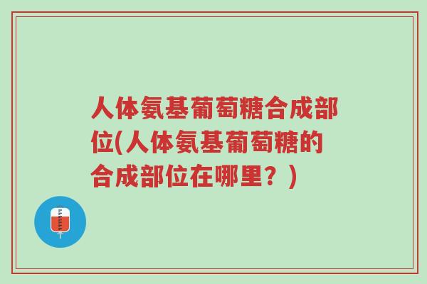 人体氨基葡萄糖合成部位(人体氨基葡萄糖的合成部位在哪里?)-第1张图片-超越 人体氨基葡萄糖合成部位(人体氨基葡萄糖的合成部位在哪里?)-第1张图片-超越
