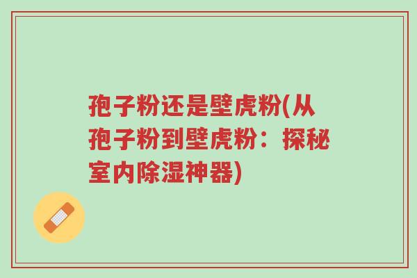 孢子粉还是壁虎粉(从孢子粉到壁虎粉:探秘室内除湿神器)-第1张图片-超越 孢子粉还是壁虎粉(从孢子粉到壁虎粉:探秘室内除湿神器)-第1张图片-超越