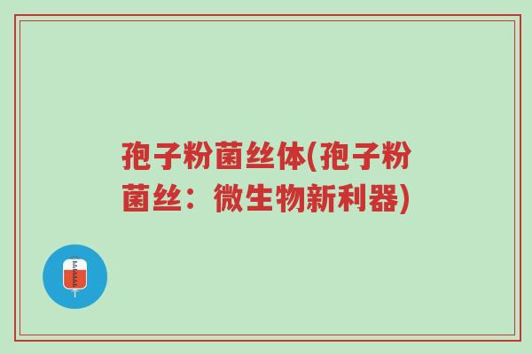 孢子粉菌丝体(孢子粉菌丝:微生物新利器)-第1张图片-超越 孢子粉菌丝体(孢子粉菌丝:微生物新利器)-第1张图片-超越
