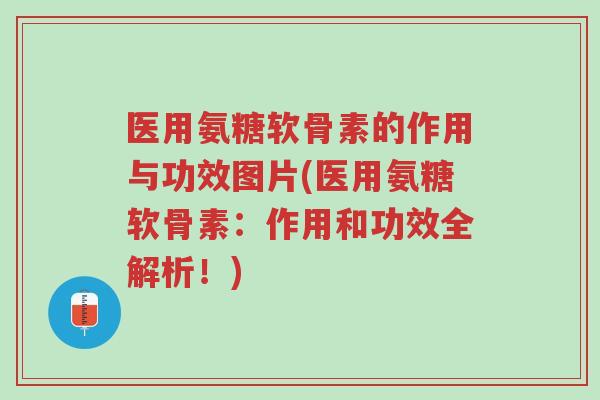 医用氨糖软骨素的作用与功效图片(医用氨糖软骨素:作用和功效全解析!)-第1张图片-超越 医用氨糖软骨素的作用与功效图片(医用氨糖软骨素:作用和功效全解析!)-第1张图片-超越