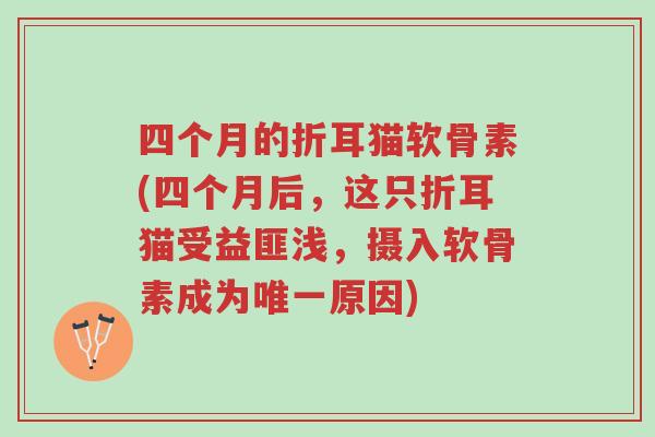 四个月的折耳猫软骨素(四个月后,这只折耳猫受益匪浅,摄入软骨素成为唯一原因)-第1张图片-超越 四个月的折耳猫软骨素(四个月后,这只折耳猫受益匪浅,摄入软骨素成为唯一原因)-第1张图片-超越