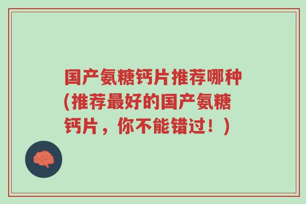 国产氨糖钙片推荐哪种(推荐最好的国产氨糖钙片，你不能错过！)-第1张图片-超越