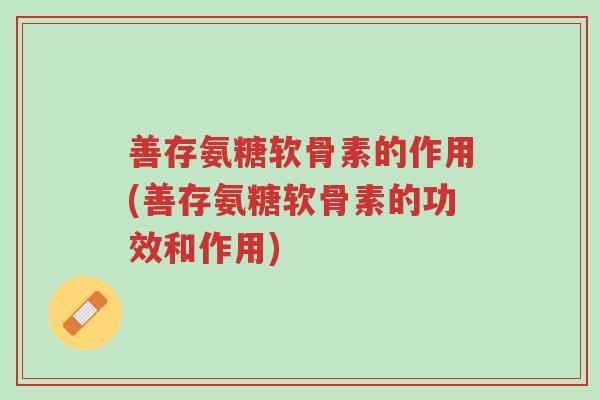 善存氨糖软骨素的作用(善存氨糖软骨素的功效和作用)-第1张图片-超越 善存氨糖软骨素的作用(善存氨糖软骨素的功效和作用)-第1张图片-超越