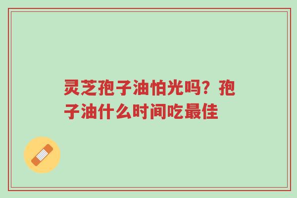 灵芝孢子油怕光吗?孢子油什么时间吃最佳-第1张图片-超越 灵芝孢子油怕光吗?孢子油什么时间吃最佳-第1张图片-超越