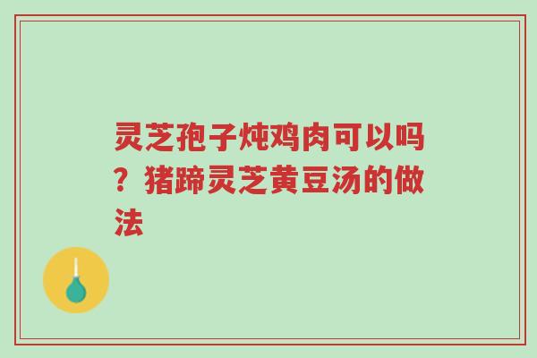 灵芝孢子炖鸡肉可以吗?猪蹄灵芝黄豆汤的做法-第1张图片-超越 灵芝孢子炖鸡肉可以吗?猪蹄灵芝黄豆汤的做法-第1张图片-超越