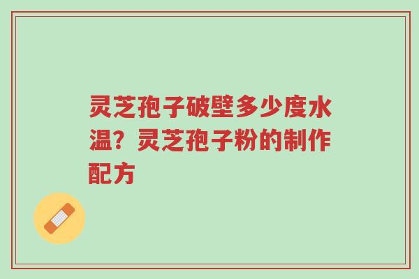 灵芝孢子破壁多少度水温?灵芝孢子粉的制作配方-第1张图片-超越 灵芝孢子破壁多少度水温?灵芝孢子粉的制作配方-第1张图片-超越
