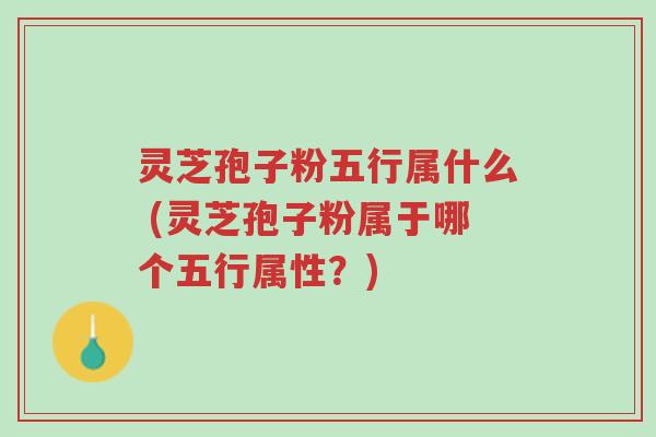 灵芝孢子粉五行属什么 (灵芝孢子粉属于哪个五行属性？)-第1张图片-超越