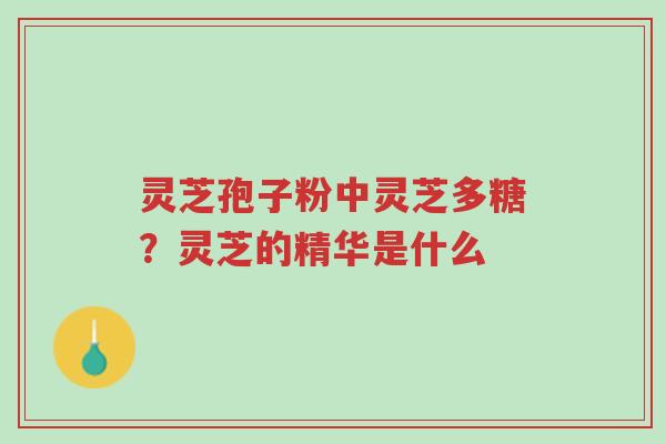 灵芝孢子粉中灵芝多糖?灵芝的精华是什么-第1张图片-超越 灵芝孢子粉中灵芝多糖?灵芝的精华是什么-第1张图片-超越