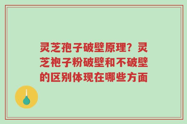 灵芝孢子破壁原理?灵芝袍子粉破壁和不破壁的区别体现在哪些方面-第1张图片-超越 灵芝孢子破壁原理?灵芝袍子粉破壁和不破壁的区别体现在哪些方面-第1张图片-超越