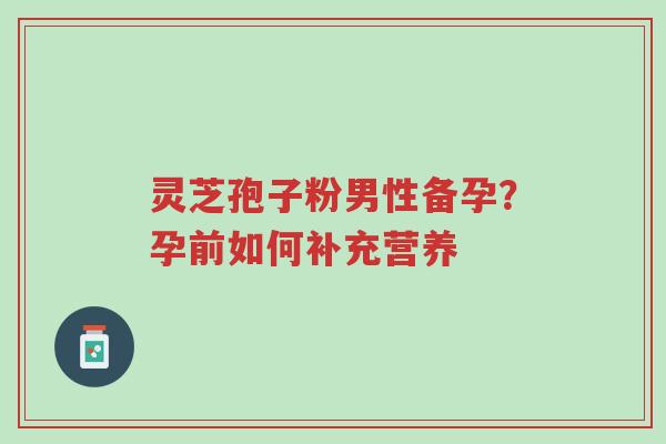 灵芝孢子粉男性备孕?孕前如何补充营养-第1张图片-超越 灵芝孢子粉男性备孕?孕前如何补充营养-第1张图片-超越