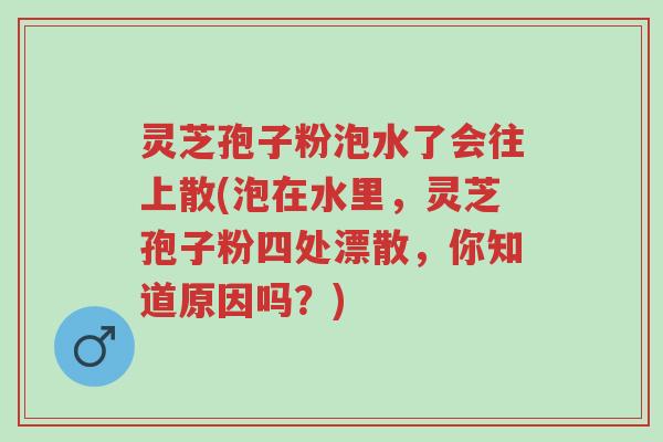 灵芝孢子粉泡水了会往上散(泡在水里,灵芝孢子粉四处漂散,你知道原因吗?)-第1张图片-超越 灵芝孢子粉泡水了会往上散(泡在水里,灵芝孢子粉四处漂散,你知道原因吗?)-第1张图片-超越