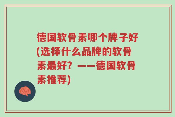 德国软骨素哪个牌子好(选择什么品牌的软骨素最好?——德国软骨素推荐)-第1张图片-超越 德国软骨素哪个牌子好(选择什么品牌的软骨素最好?——德国软骨素推荐)-第1张图片-超越
