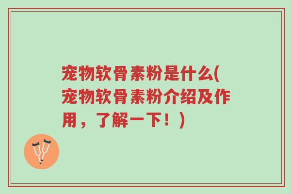 宠物软骨素粉是什么(宠物软骨素粉介绍及作用,了解一下!)-第1张图片-超越 宠物软骨素粉是什么(宠物软骨素粉介绍及作用,了解一下!)-第1张图片-超越