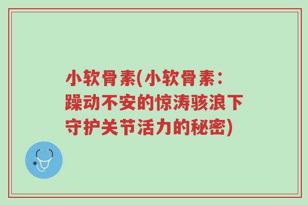 小软骨素(小软骨素:躁动不安的惊涛骇浪下守护关节活力的秘密)-第1张图片-超越 小软骨素(小软骨素:躁动不安的惊涛骇浪下守护关节活力的秘密)-第1张图片-超越