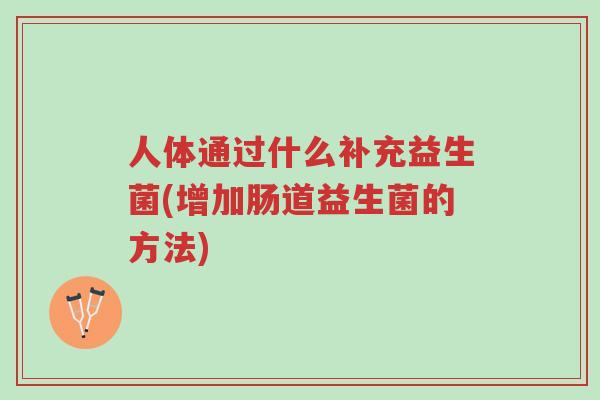 人体通过什么补充益生菌(增加肠道益生菌的方法)-第1张图片-超越 人体通过什么补充益生菌(增加肠道益生菌的方法)-第1张图片-超越