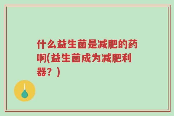 什么益生菌是减肥的药啊(益生菌成为减肥利器?)-第1张图片-超越 什么益生菌是减肥的药啊(益生菌成为减肥利器?)-第1张图片-超越