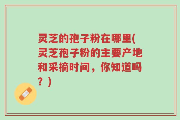 灵芝的孢子粉在哪里(灵芝孢子粉的主要产地和采摘时间,你知道吗?)-第1张图片-超越 灵芝的孢子粉在哪里(灵芝孢子粉的主要产地和采摘时间,你知道吗?)-第1张图片-超越