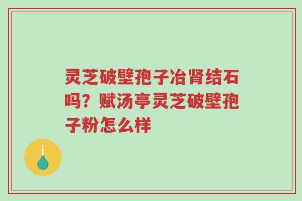 灵芝破壁孢子冶肾结石吗?赋汤亭灵芝破壁孢子粉怎么样-第1张图片-超越 灵芝破壁孢子冶肾结石吗?赋汤亭灵芝破壁孢子粉怎么样-第1张图片-超越
