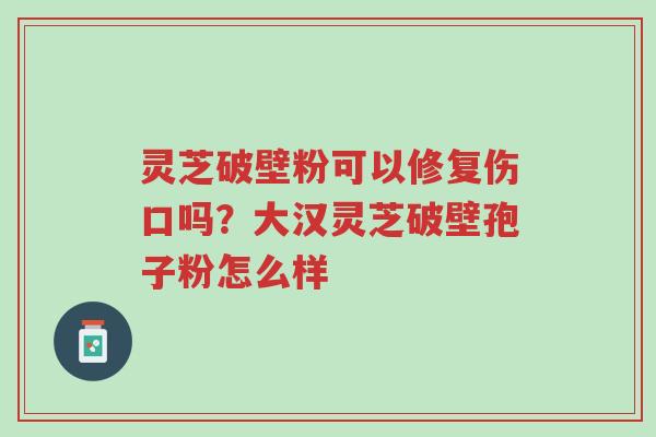 灵芝破壁粉可以修复伤口吗？大汉灵芝破壁孢子粉怎么样-第1张图片-超越