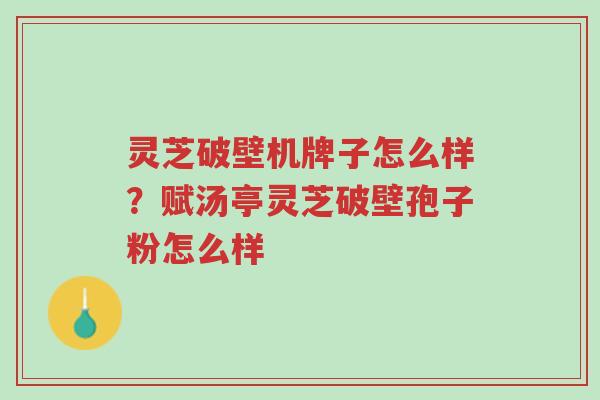 灵芝破壁机牌子怎么样?赋汤亭灵芝破壁孢子粉怎么样-第1张图片-超越 灵芝破壁机牌子怎么样?赋汤亭灵芝破壁孢子粉怎么样-第1张图片-超越