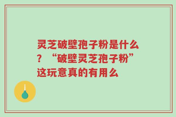 灵芝破壁孢子粉是什么?“破壁灵芝孢子粉”这玩意真的有用么-第1张图片-超越 灵芝破壁孢子粉是什么?“破壁灵芝孢子粉”这玩意真的有用么-第1张图片-超越