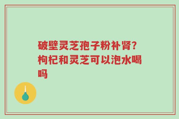 破壁灵芝孢子粉补肾？枸杞和灵芝可以泡水喝吗-第1张图片-超越