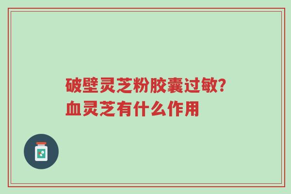 破壁灵芝粉胶囊过敏?血灵芝有什么作用-第1张图片-超越 破壁灵芝粉胶囊过敏?血灵芝有什么作用-第1张图片-超越