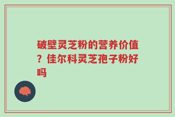 破壁灵芝粉的营养价值?佳尔科灵芝孢子粉好吗-第1张图片-超越 破壁灵芝粉的营养价值?佳尔科灵芝孢子粉好吗-第1张图片-超越