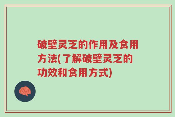 破壁灵芝的作用及食用方法(了解破壁灵芝的功效和食用方式)-第1张图片-超越 破壁灵芝的作用及食用方法(了解破壁灵芝的功效和食用方式)-第1张图片-超越