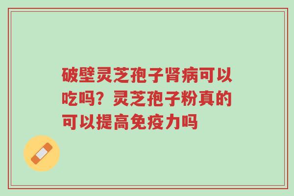 破壁灵芝孢子肾病可以吃吗?灵芝孢子粉真的可以提高免疫力吗-第1张图片-超越 破壁灵芝孢子肾病可以吃吗?灵芝孢子粉真的可以提高免疫力吗-第1张图片-超越