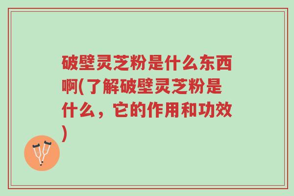 破壁灵芝粉是什么东西啊(了解破壁灵芝粉是什么,它的作用和功效)-第1张图片-超越 破壁灵芝粉是什么东西啊(了解破壁灵芝粉是什么,它的作用和功效)-第1张图片-超越