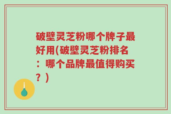 破壁灵芝粉哪个牌子最好用(破壁灵芝粉排名:哪个品牌最值得购买?)-第1张图片-超越 破壁灵芝粉哪个牌子最好用(破壁灵芝粉排名:哪个品牌最值得购买?)-第1张图片-超越