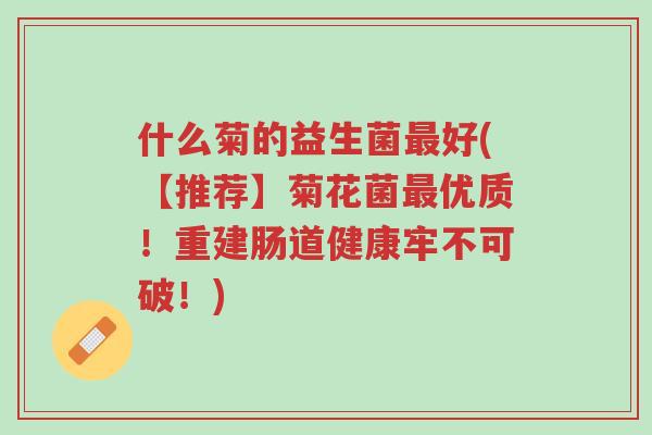 什么菊的益生菌最好(【推荐】菊花菌最优质!重建肠道健康牢不可破!)-第1张图片-超越 什么菊的益生菌最好(【推荐】菊花菌最优质!重建肠道健康牢不可破!)-第1张图片-超越