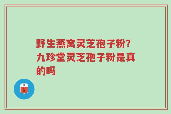 野生燕窝灵芝孢子粉?九珍堂灵芝孢子粉是真的吗-第1张图片-超越 野生燕窝灵芝孢子粉?九珍堂灵芝孢子粉是真的吗-第1张图片-超越