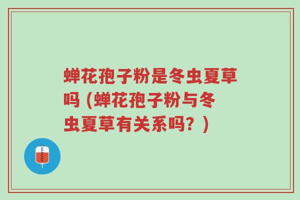 蝉花孢子粉是冬虫夏草吗 (蝉花孢子粉与冬虫夏草有关系吗?)-第1张图片-超越 蝉花孢子粉是冬虫夏草吗 (蝉花孢子粉与冬虫夏草有关系吗?)-第1张图片-超越