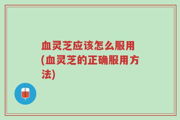 血灵芝应该怎么服用 (血灵芝的正确服用方法)-第1张图片-超越 血灵芝应该怎么服用 (血灵芝的正确服用方法)-第1张图片-超越