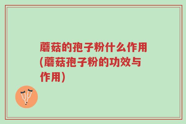 蘑菇的孢子粉什么作用(蘑菇孢子粉的功效与作用)-第1张图片-超越