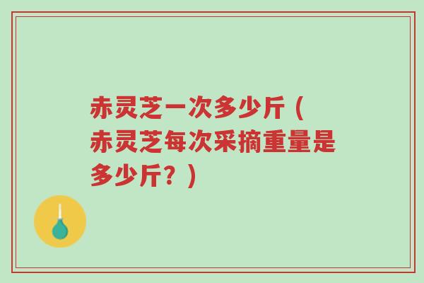 赤灵芝一次多少斤 (赤灵芝每次采摘重量是多少斤?)-第1张图片-超越 赤灵芝一次多少斤 (赤灵芝每次采摘重量是多少斤?)-第1张图片-超越